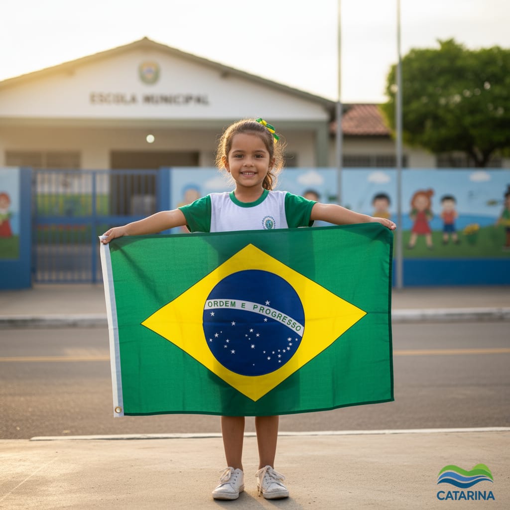 Menina com Bandeira